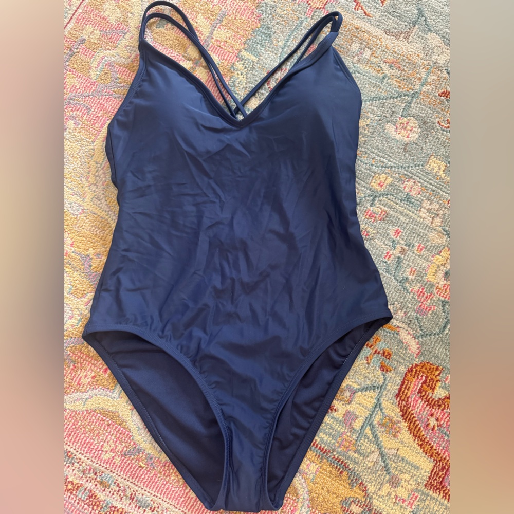 Hurley Dark Navy One-Piece Swimsuit with Crisscross Straps
